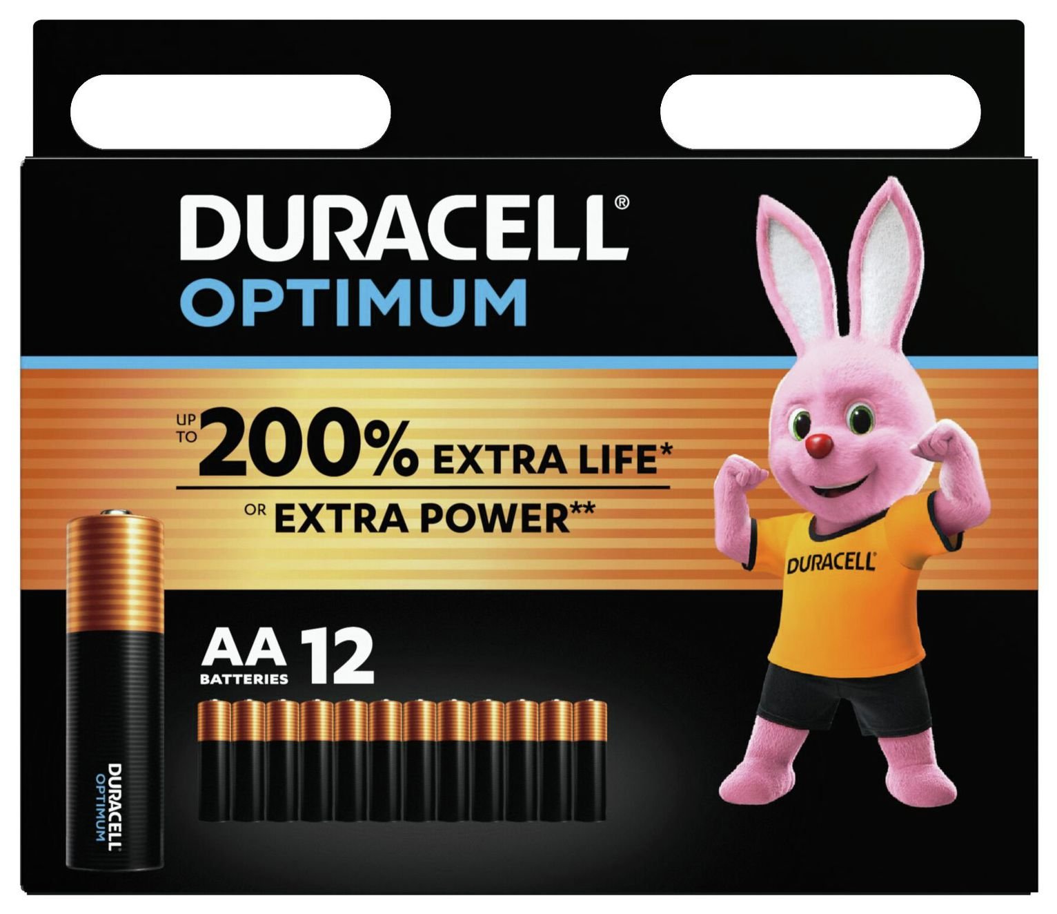 Duracell Optimum Alkaline AA Batteries - Pack of 12