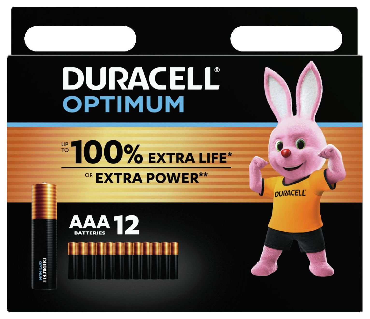 Duracell Optimum Alkaline AAA Batteries - Pack of 12