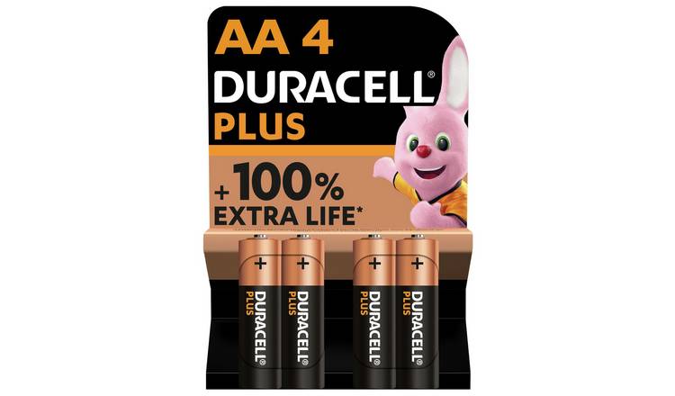 Buy Duracell Plus Alkaline AA Batteries Pack of 4 Batteries Argos