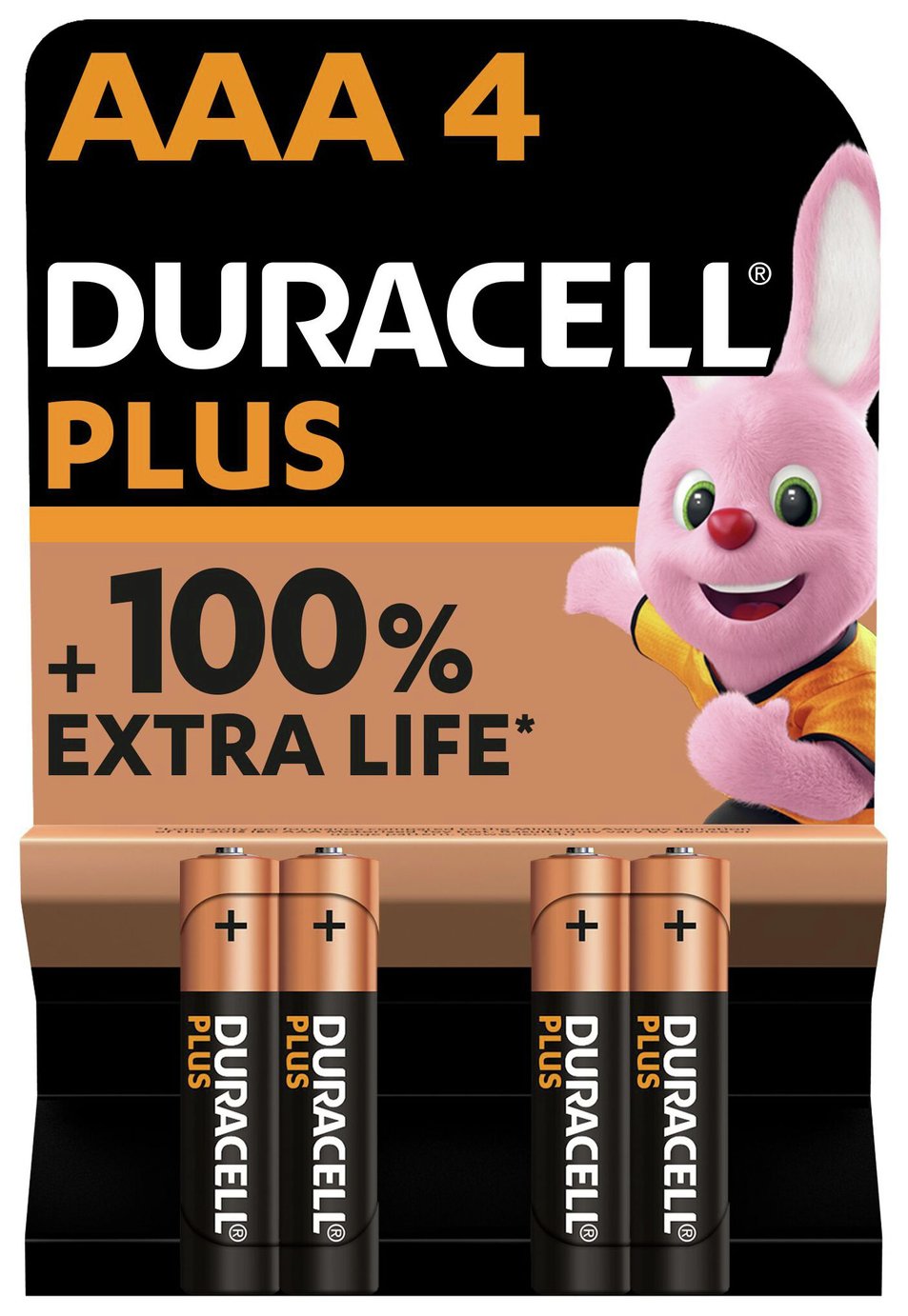 Duracell Plus Alkaline AAA Batteries - Pack of 4