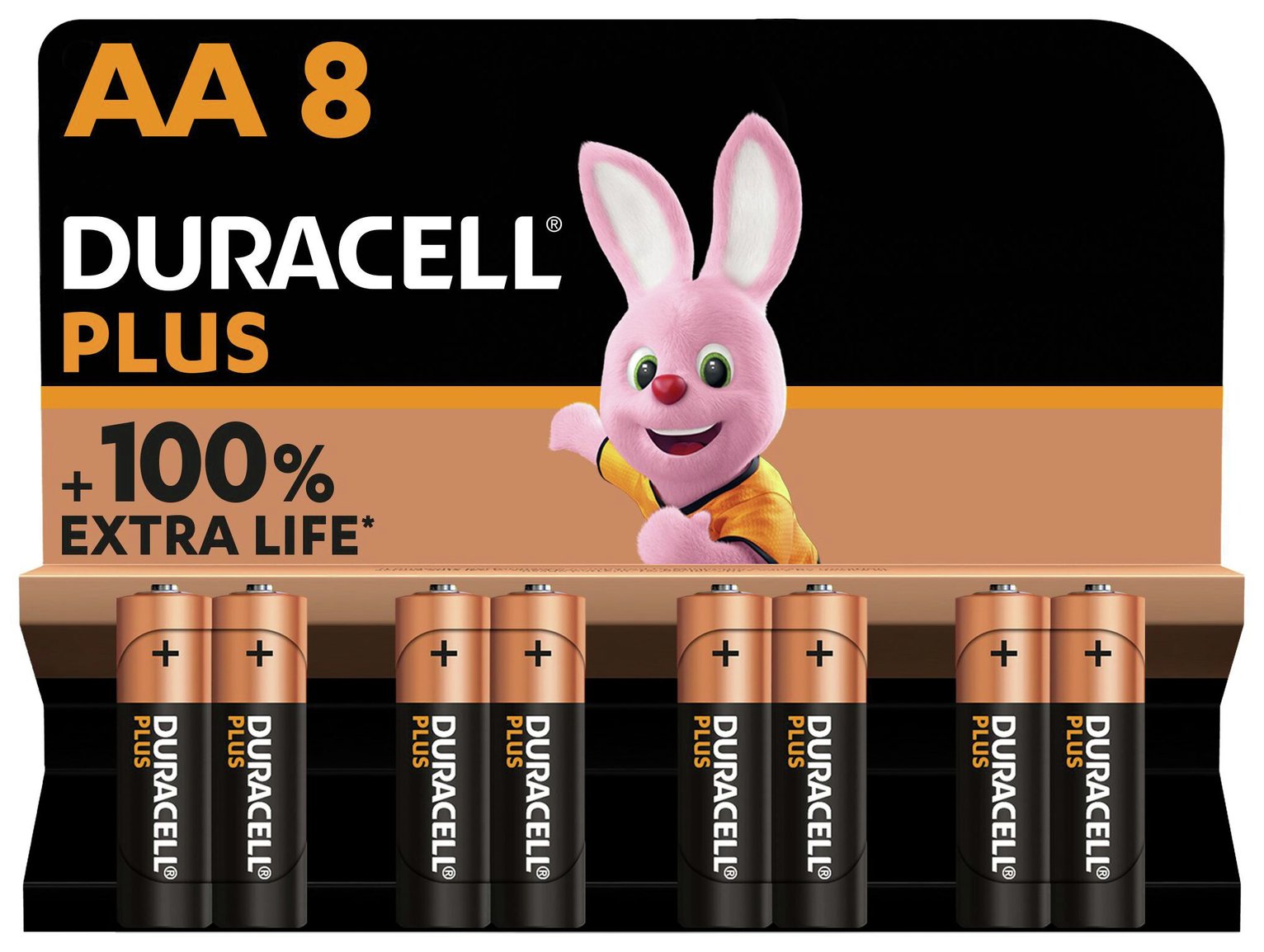 Duracell Plus Alkaline AA Batteries - Pack of 8