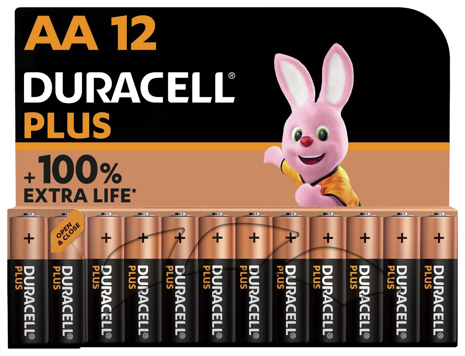 Duracell Plus Alkaline AA Batteries - Pack of 12