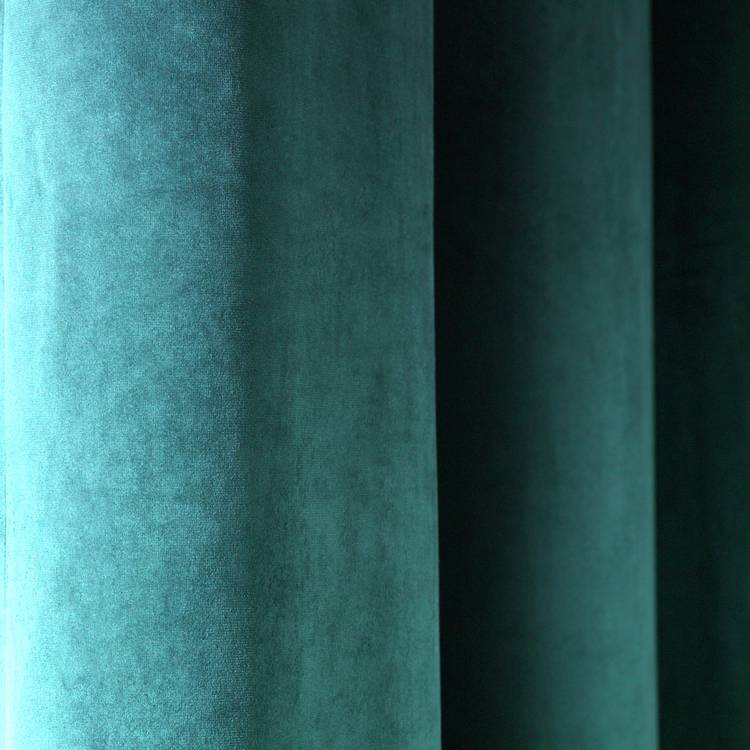 Habitat Plain Matt Velvet Eyelet Curtains - Emerald 0