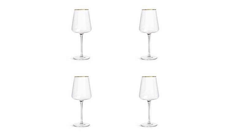 Gold rim deals wine glasses