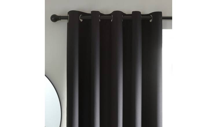 Buy Habitat Blackout Plain Eyelet Curtains - Black | Curtains | Argos