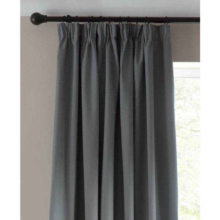 Habitat Blackout Plain Pencil Pleat Curtains - Grey 0