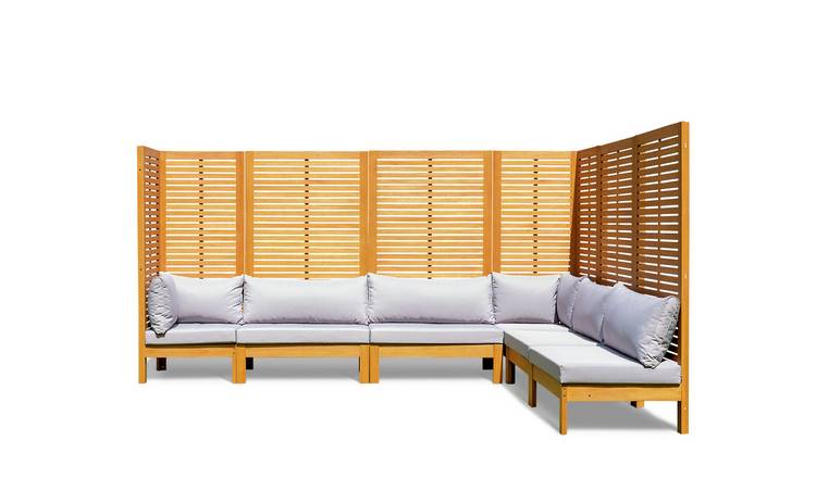 Habitat Samoa Modular Corner Sofa Set - Light Wood