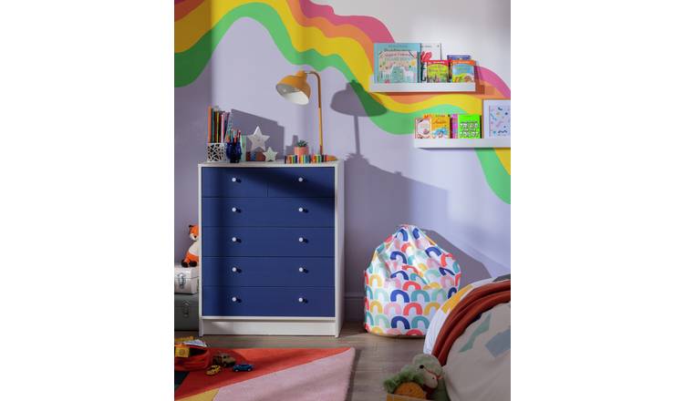 Argos Home Kids Malibu 6 Drawer Chest - Blue & White