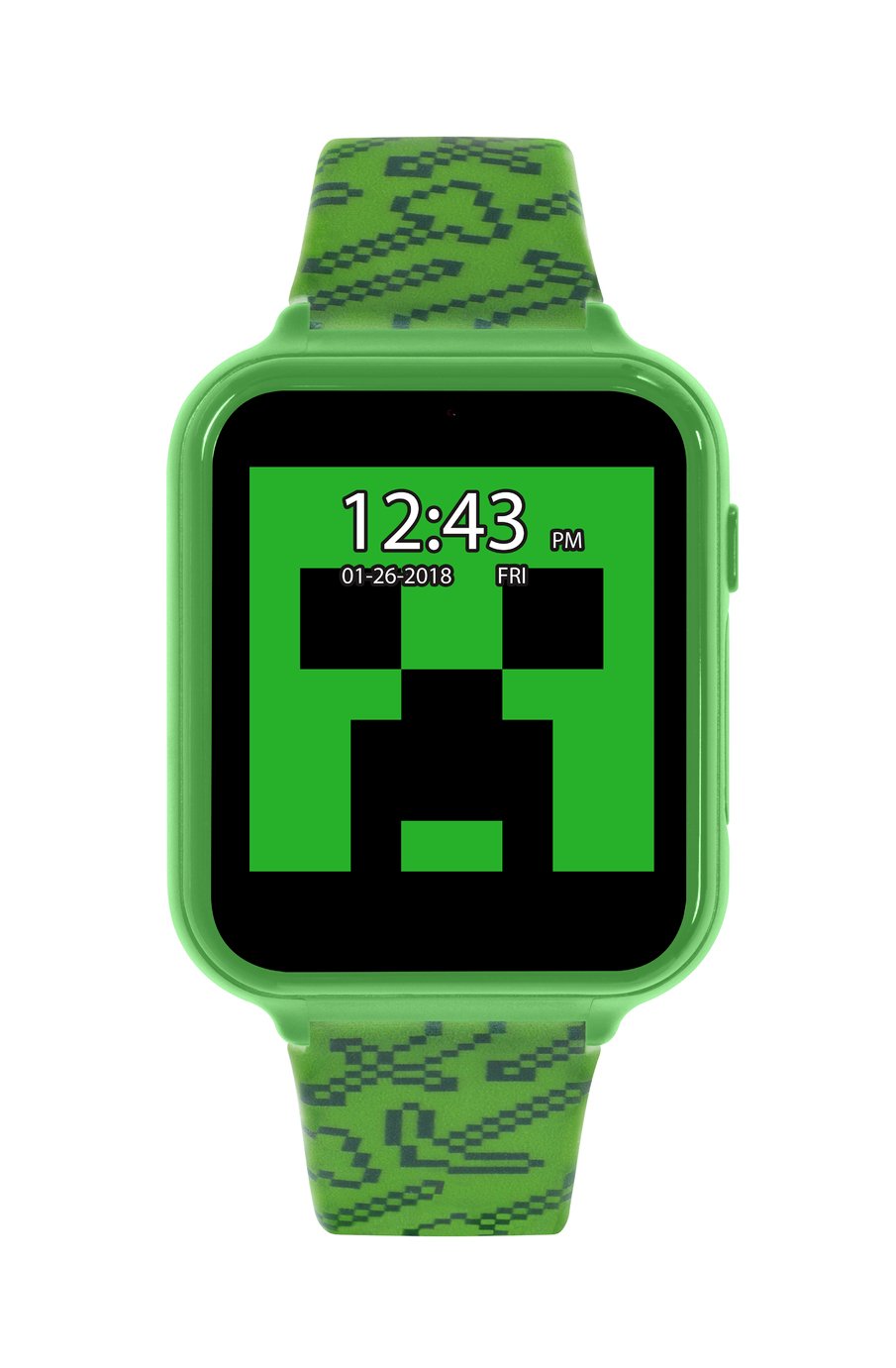 Minecraft Kids Green Silicone Strap Smart Watch