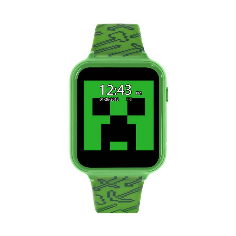 Minecraft Kids Green Silicone Strap Interactive Watch 0