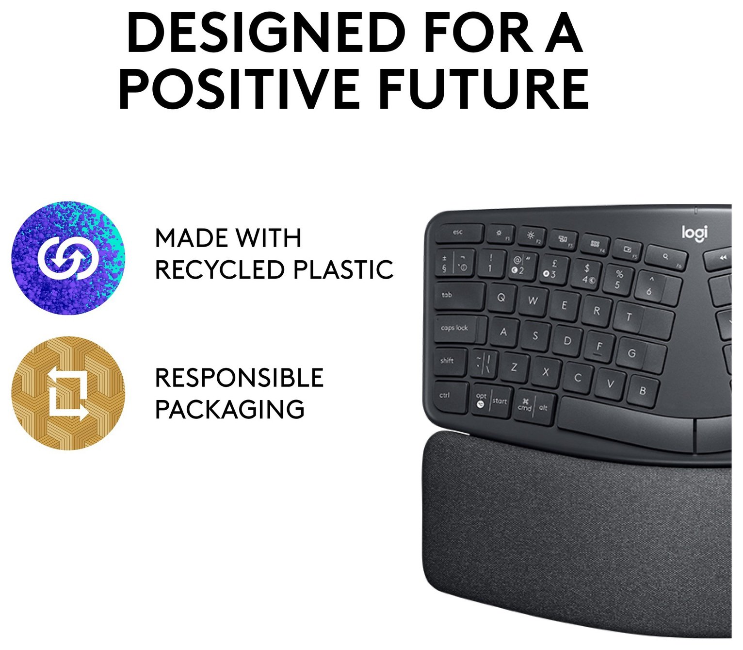 Buy Logitech ERGO K860 Wireless Ergonomic Keyboard - Grey | Laptop