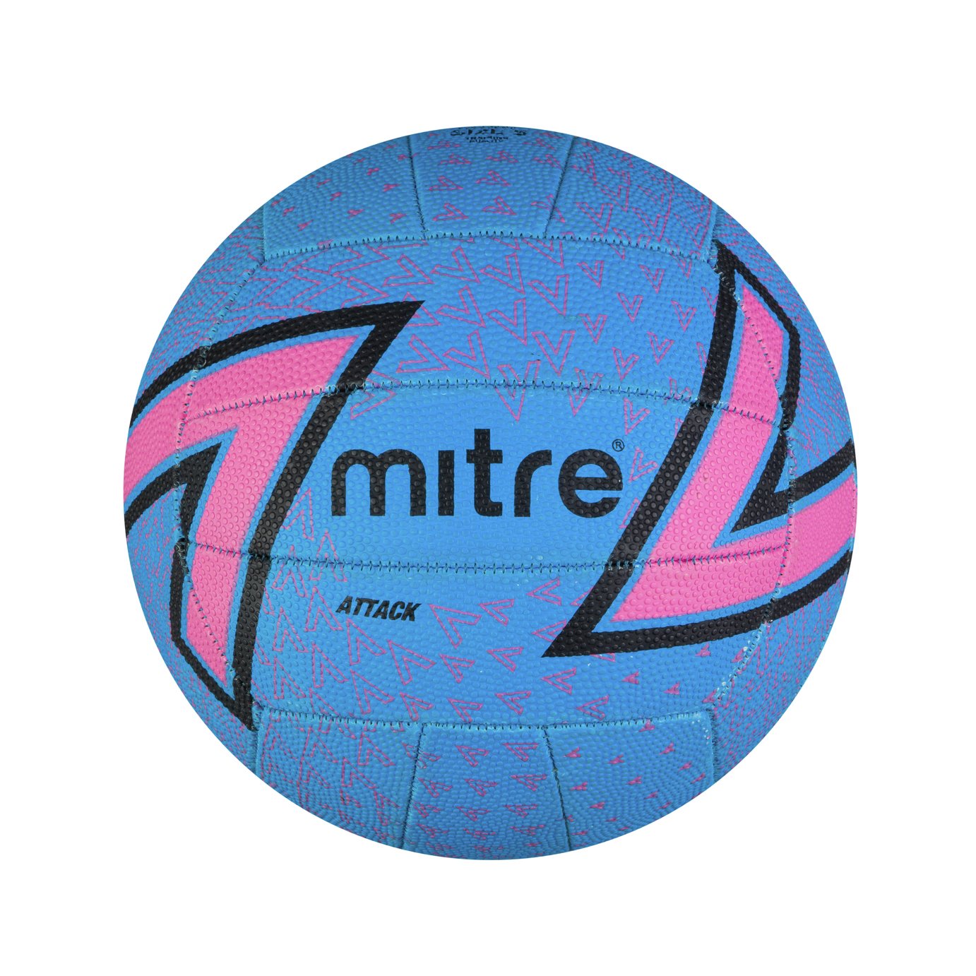 Mitre Attack Size 5 Netball - Blue/Pink