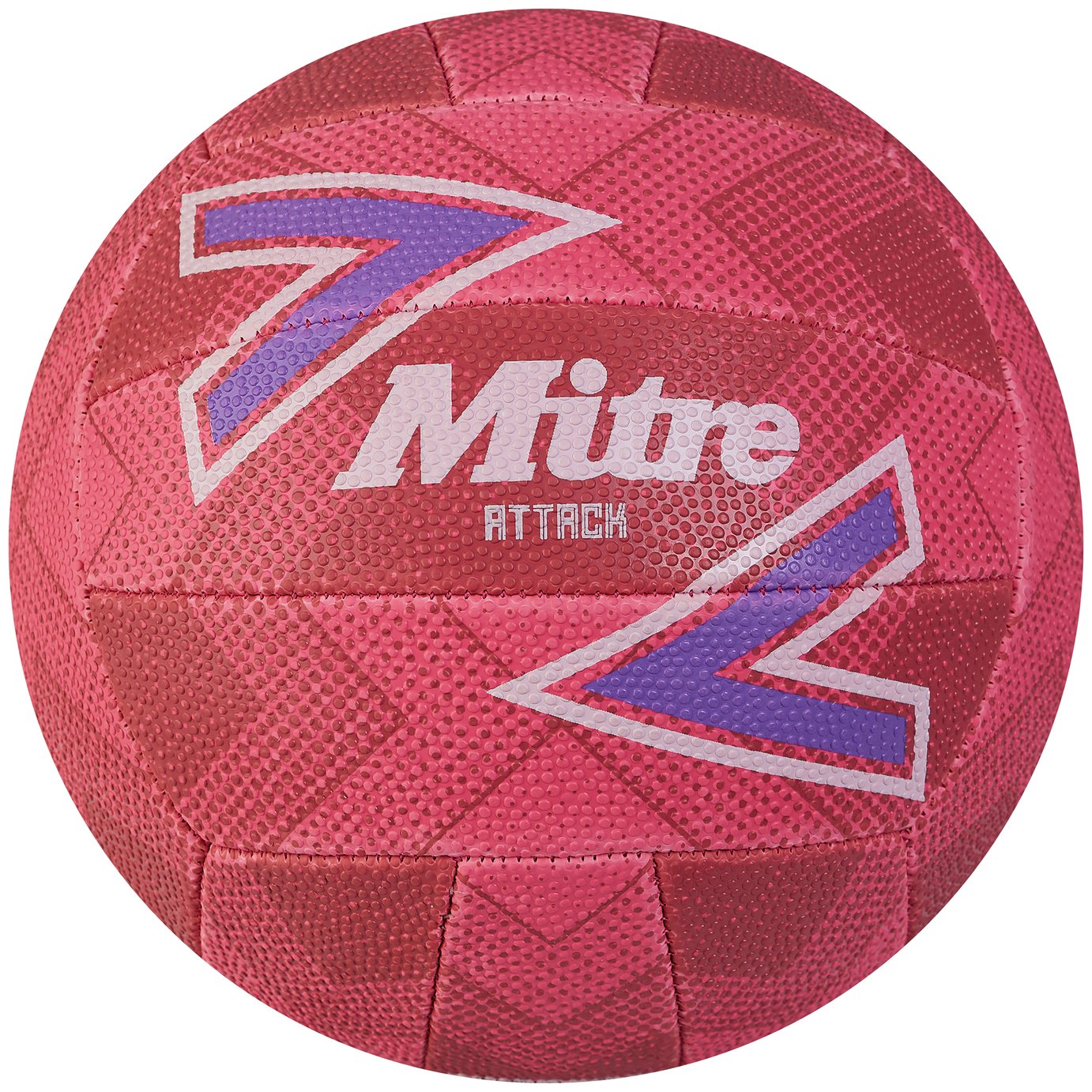 Mitre Attack Size 5 Netball - Blue/Pink