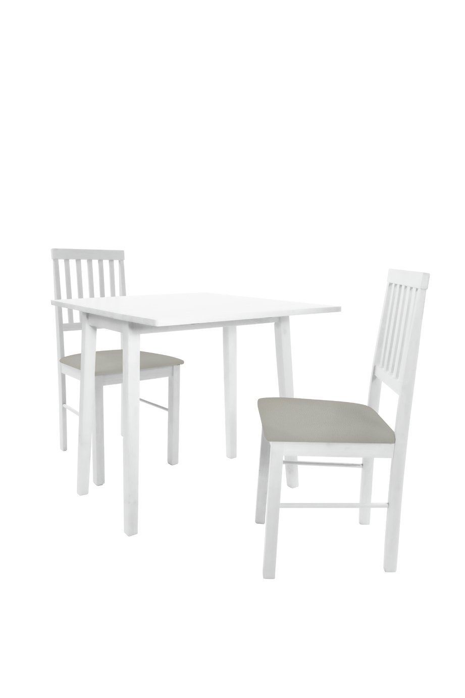Argos Home Kendal Solid Wood Extending Table & 2 White Chair
