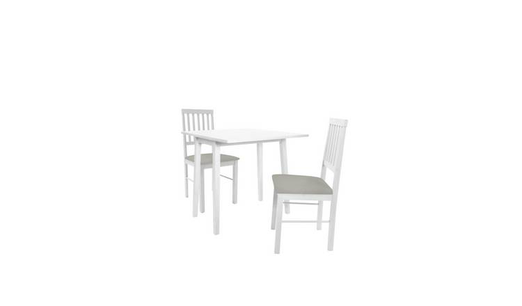 Buy Argos Home Kendal Solid Wood Extending Table 2 White Chair