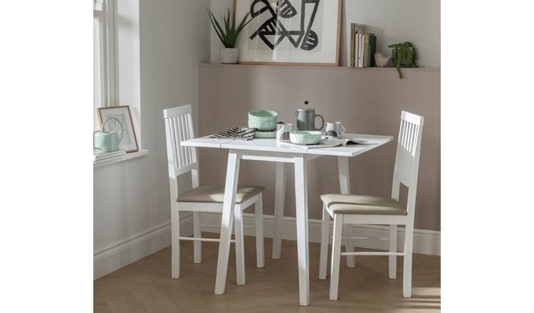 White table deals 2 chairs