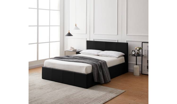 Buy Argos Home Lavendon Double Side Open Ottoman Bed Frame-Black | Bed ...