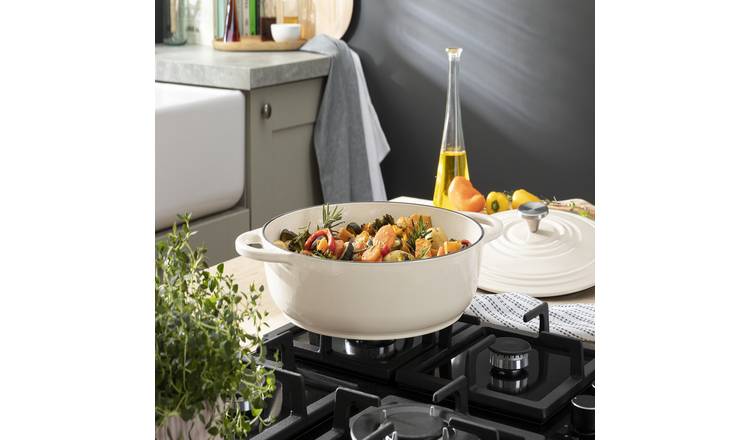 Buy Habitat 4 Litre cast Iron Shallow Casserole Dish - Cream | Casserole  pots | Habitat