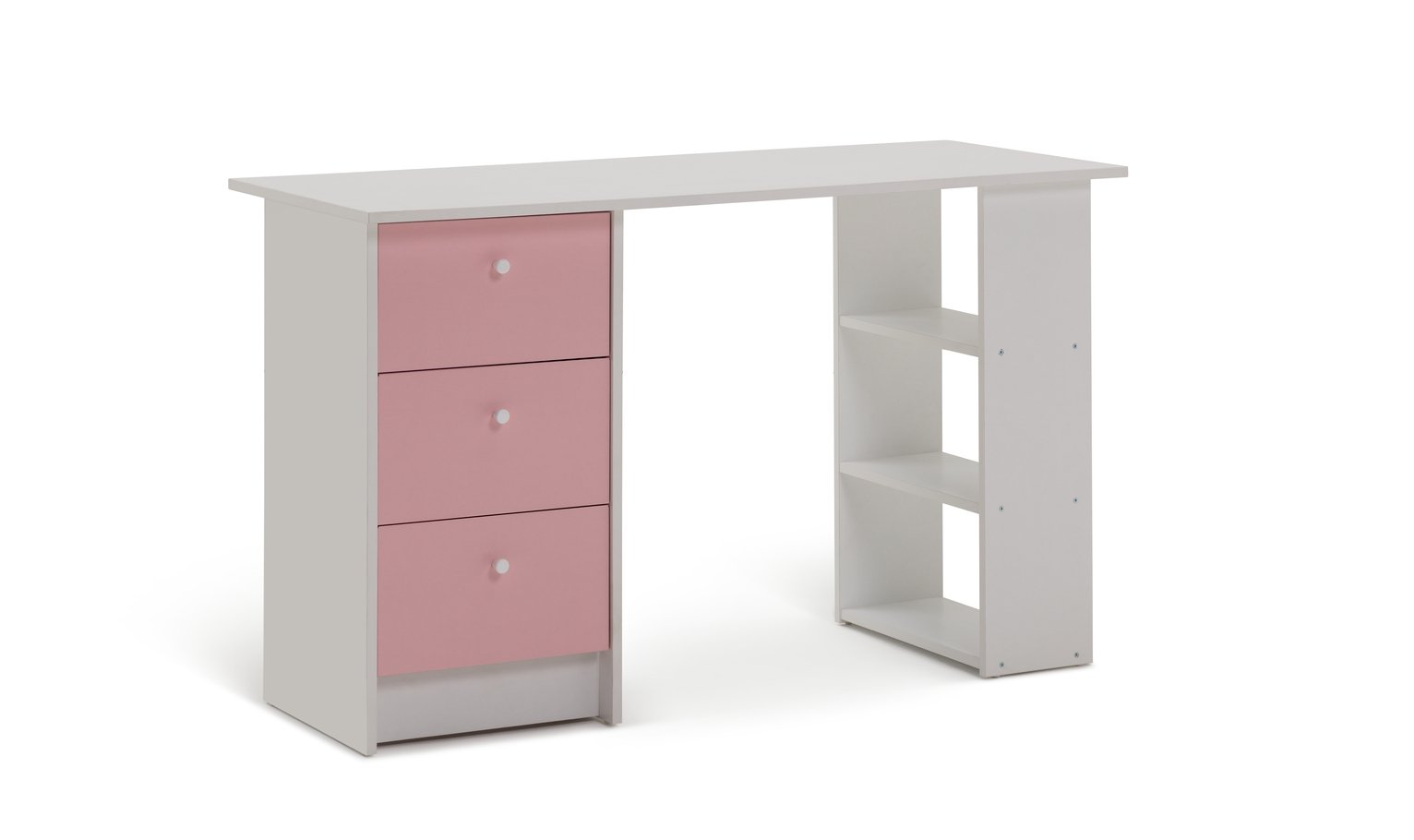 Argos Home Kids Malibu 3 Drawers Desk - Pink & White