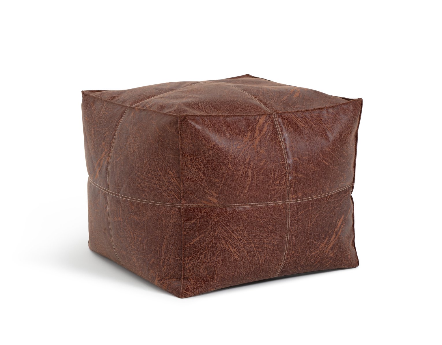 Kaikoo Faux Leather Footstool - Brown