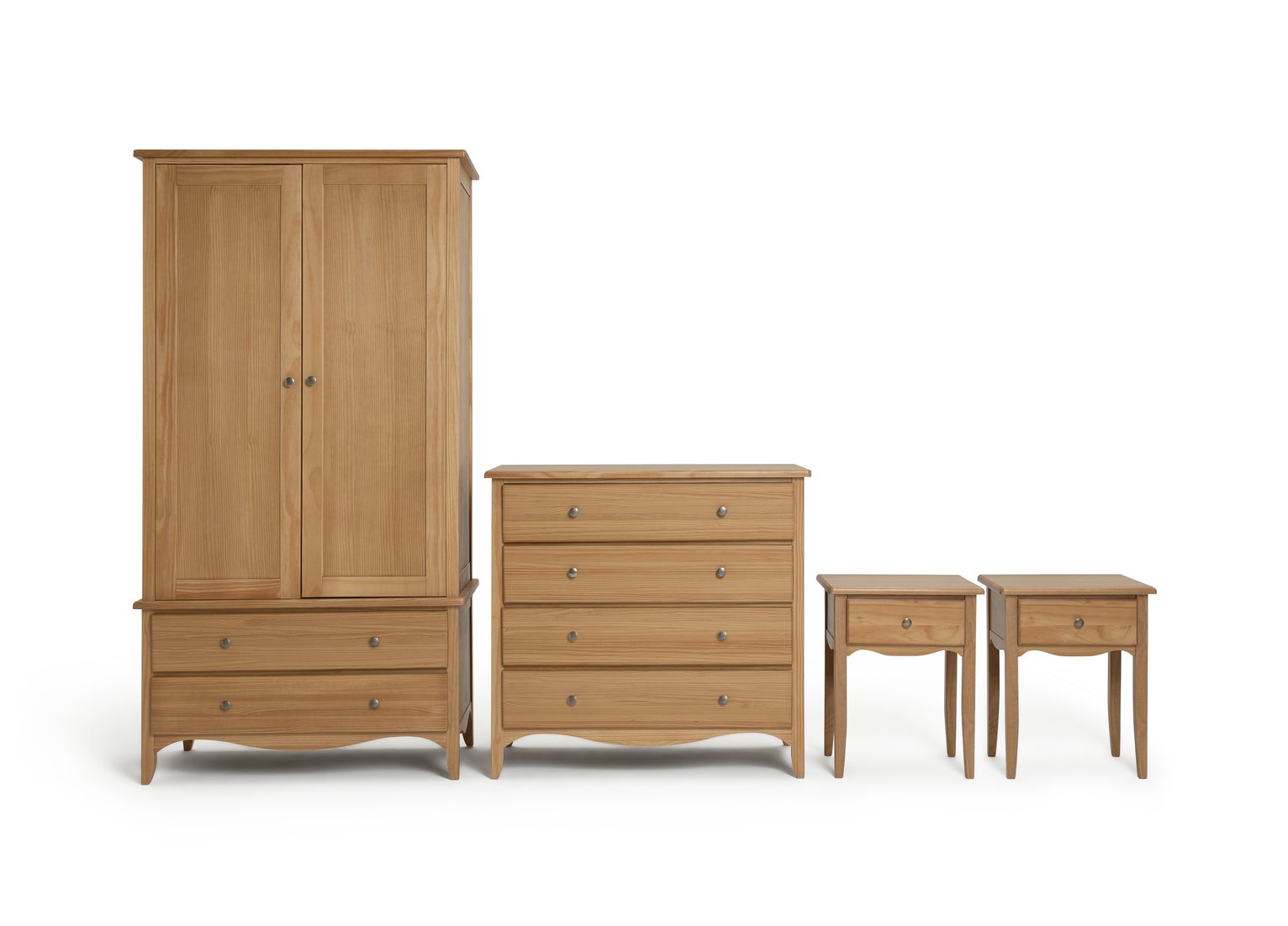 Habitat Margot 4 Piece 2 Door Wardrobe Set - Pine