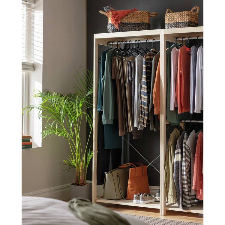 Habitat Flicka Open Single Rail Wardrobe - Pine 0