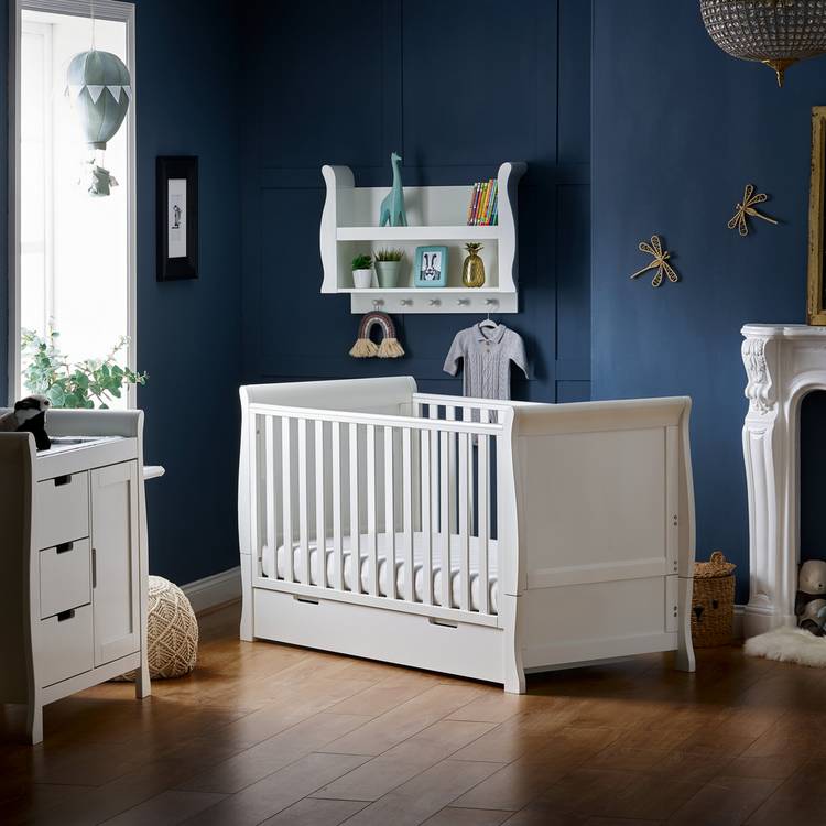 Obaby Stamford Classic Sleigh 2 Piece Nursery Set - White 0