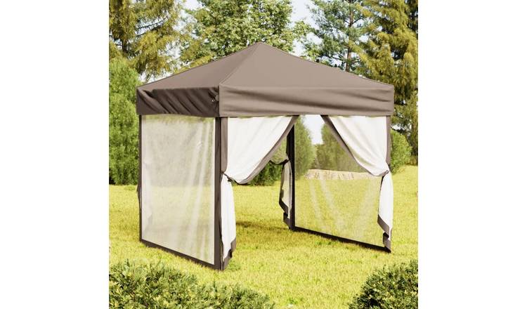Walplus 2 x 2 m Folding Party Tent with Sidewalls - Taupe