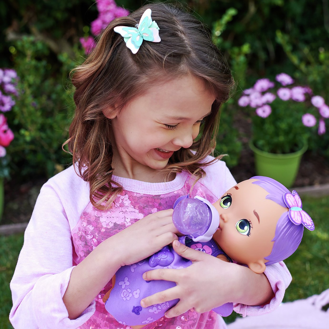 My Garden Baby Feed & Baby Butterfly Doll - Purple - 30cm