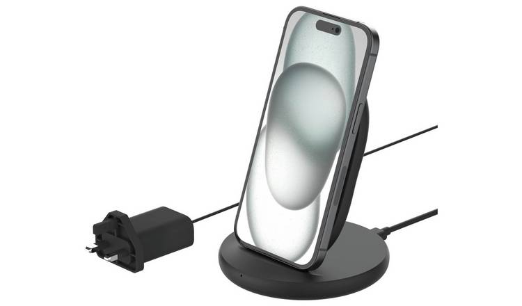 Belkin 15W Qi Wireless Charger Stand with Plug - Black