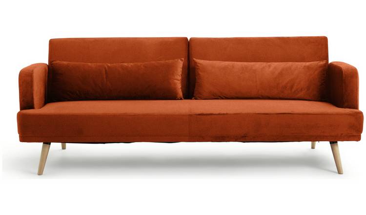 Velvet deals sofa orange