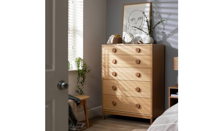 Buy Habitat Cornelia Large 5 Drawer Chest Oak Chest of drawers Argos