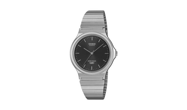 Casio Black Dial Analogue Stainless Steel Bracelet Watch