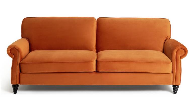 Habitat Joel 3 Seater Fabric Sofa Bed - Orange