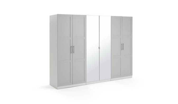 6 door deals mirrored wardrobe