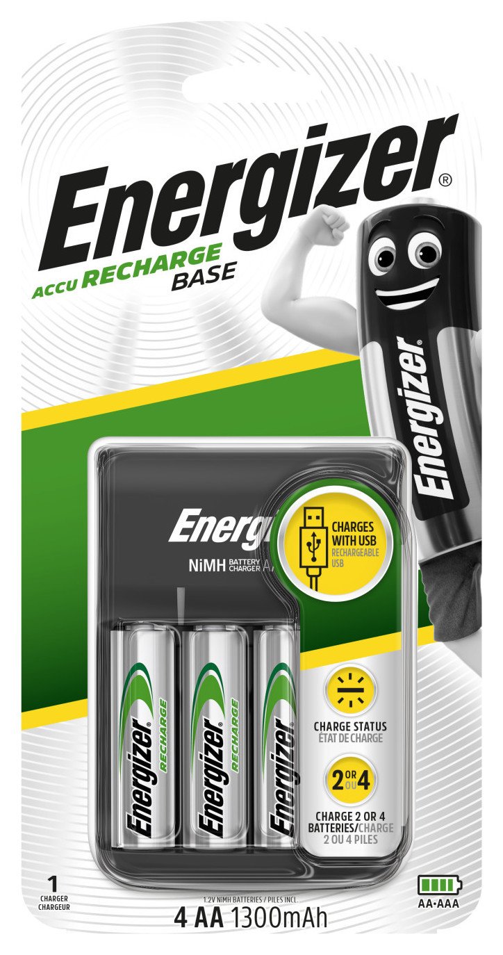 Energizer Recharge Base Charger with 4 AA batteries