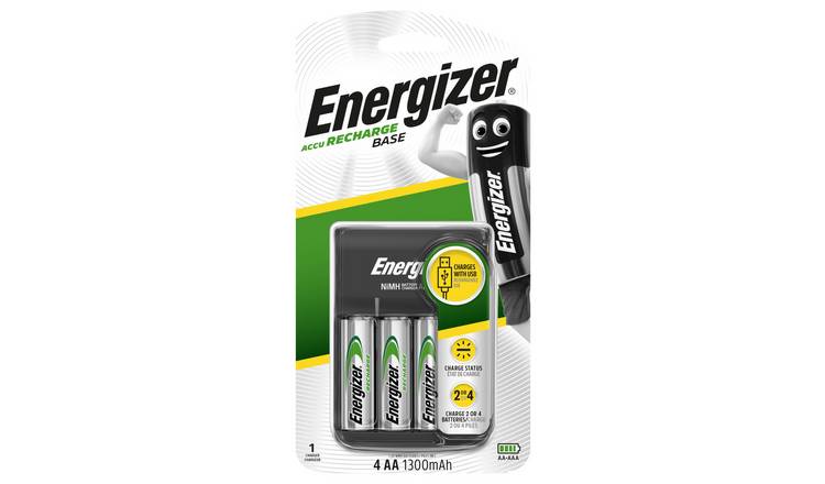 Mus Onbevreesd Ouderling Buy Energizer Recharge Base Charger with 4 AA batteries | Battery chargers  | Argos