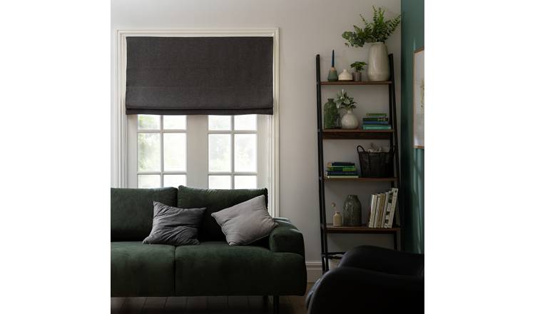 Habitat Blackout Plain Roman Blind - Slate Grey - 6ft