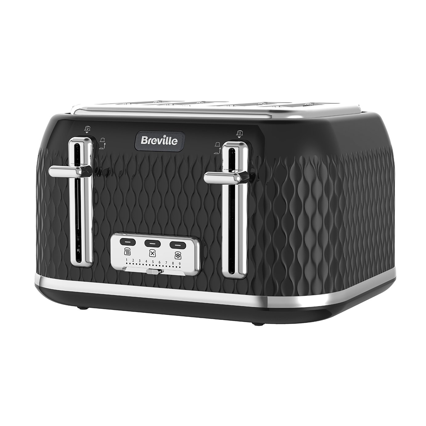 Breville VTT786 Curve 4 Slice Toaster - Black and Chrome