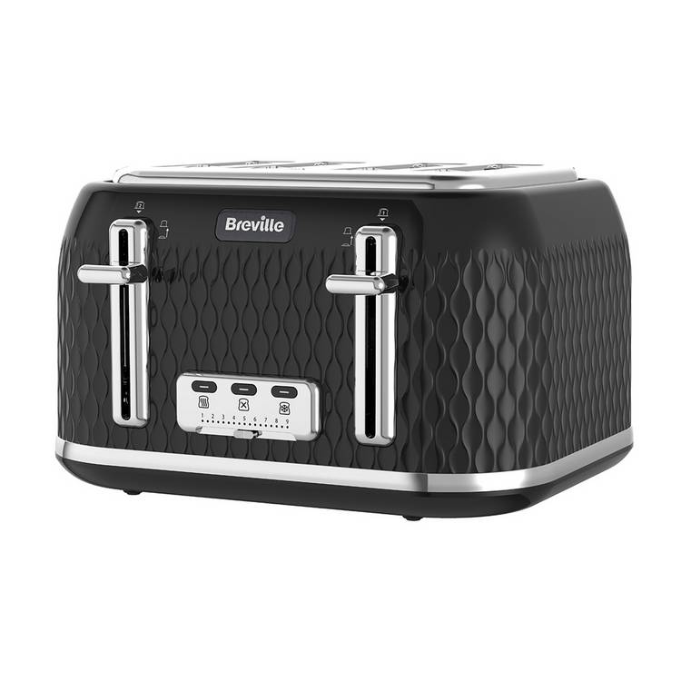 Breville VTT786 Curve 4 Slice Toaster - Black and Chrome 0