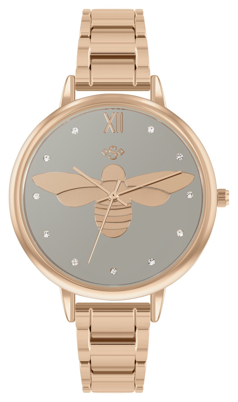 Spirit Ladies Rose Gold Colour Bee Design Bracelet Watch