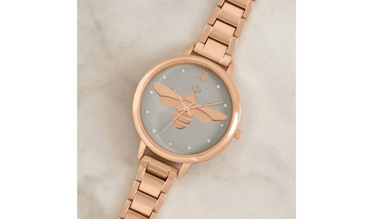 Buy Spirit Ladies Rose Gold Colour Bee Design Bracelet Watch