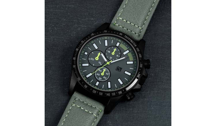 Spirit men's black 2025 rubber strap watch