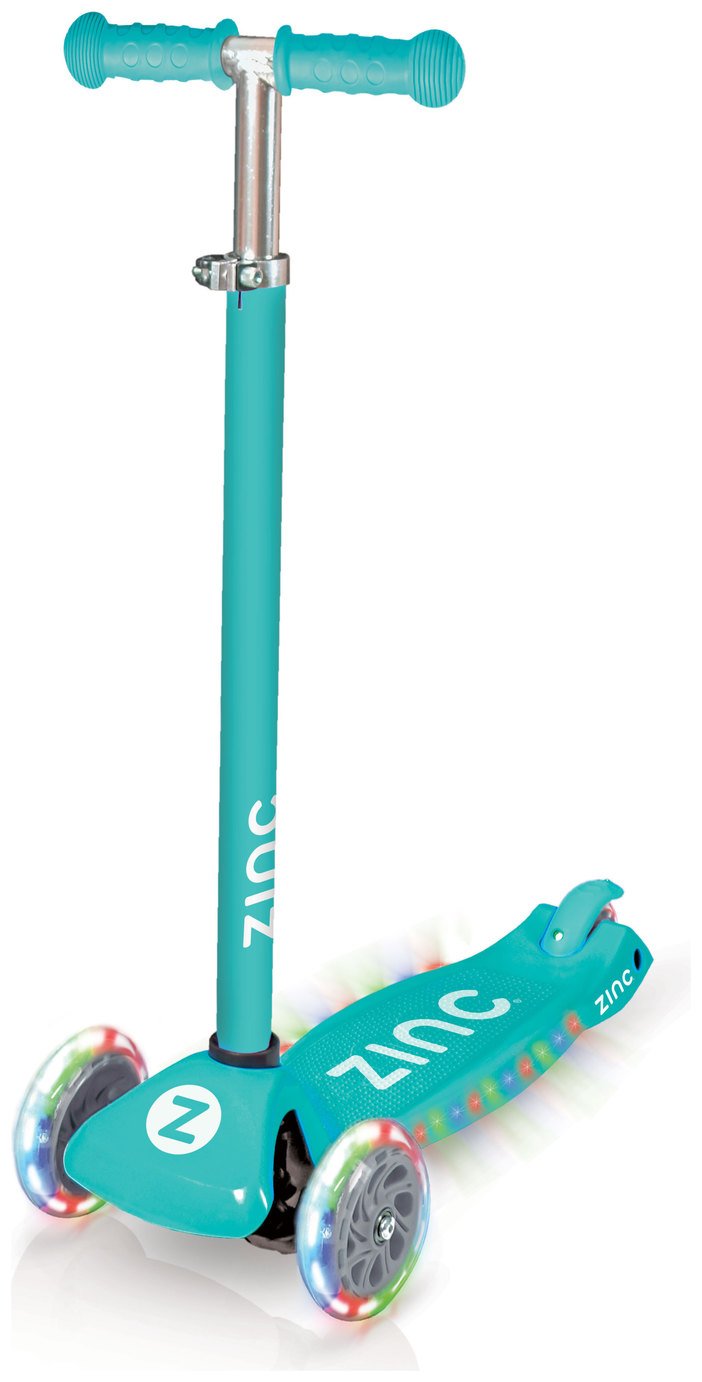 Zinc Light Up Strobe Scooter - Aqua