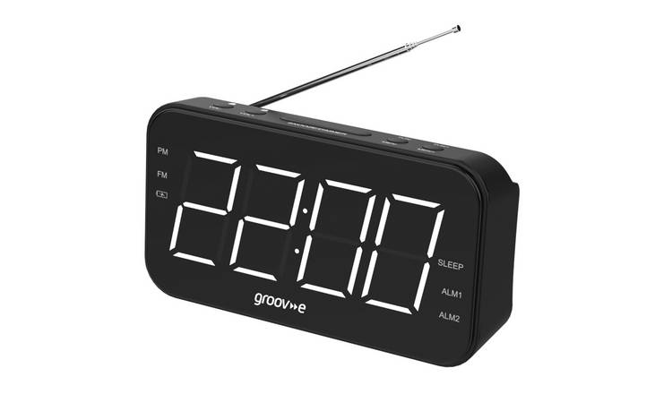 Groov-e Curve Rechargeable Clock Radio - Black