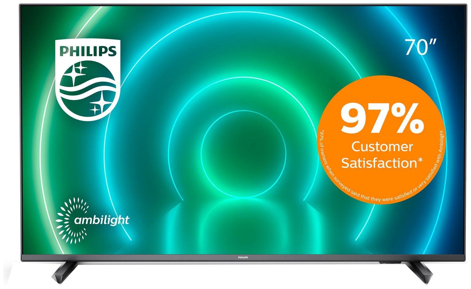 Philips 70 Inch 70PUS7906 Smart 4K UHD HDR LED Ambilight TV