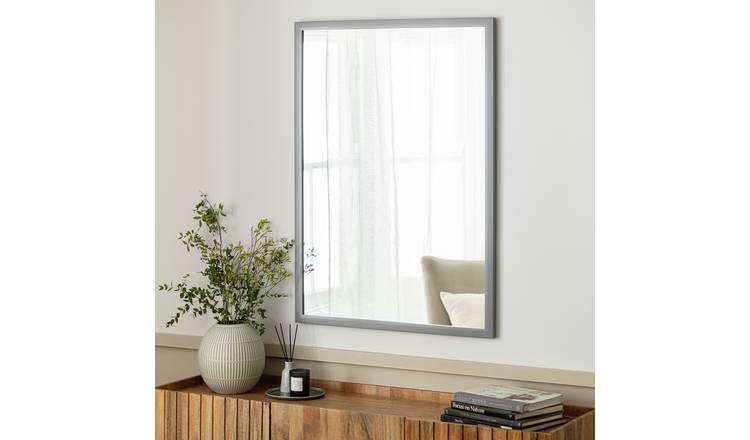 Habitat Grey Mounted Wall Mirror - 105x75cm