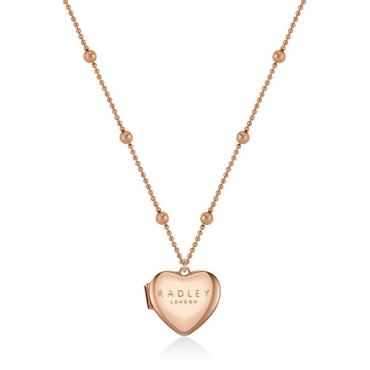 Radley Ladies 18ct Rose Gold Plated Heart Locket Necklace 0
