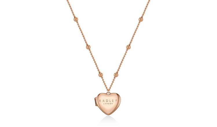 Radley Ladies Rose Gold Plated Heart Locket Pendant Necklace