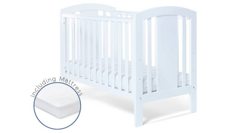 baby elegance travis cot bed with mattress white